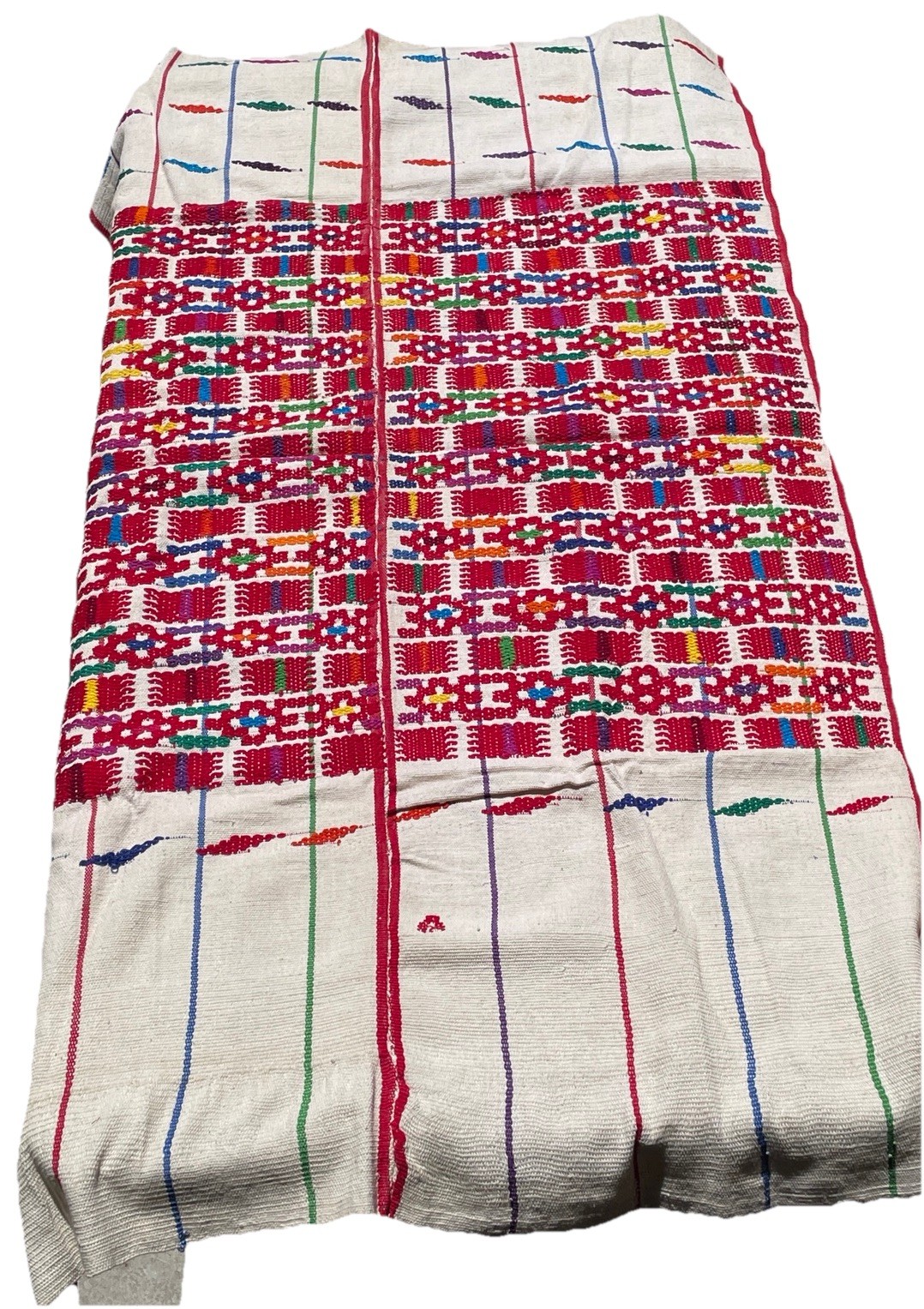 Vintage Guatemala Huipil Textile Handwoven Embroidered Panel Folk Art Fabric