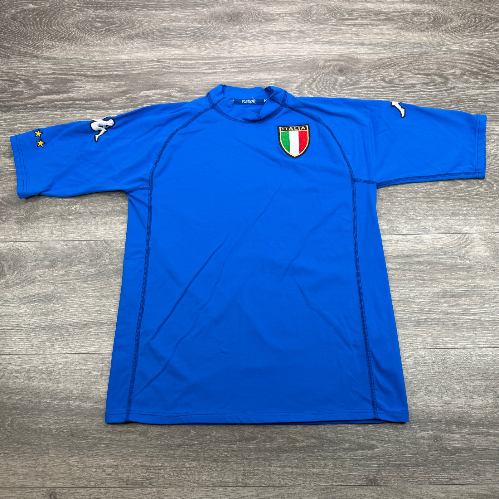 Vintage Kappa Italy National Team Soccer Jersey Mens Small Blue Euro 2000 Gara