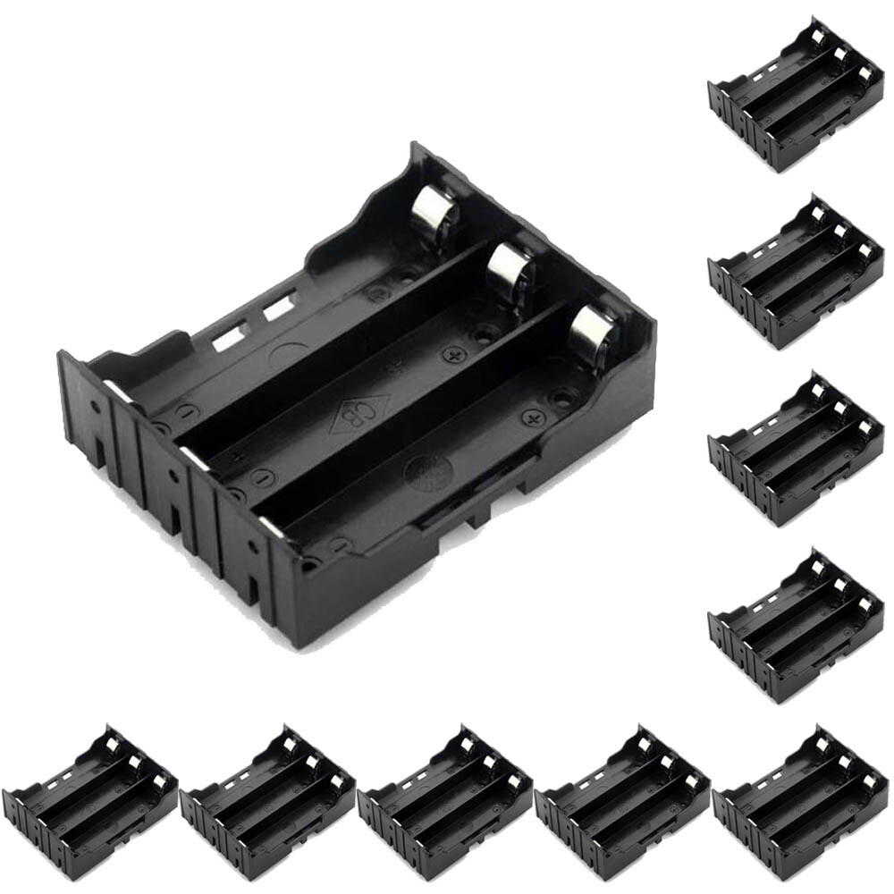 10Pcs/set 3 Slot Battery Holder DIY Hard Pins Storage For 18650 Power Bank Case