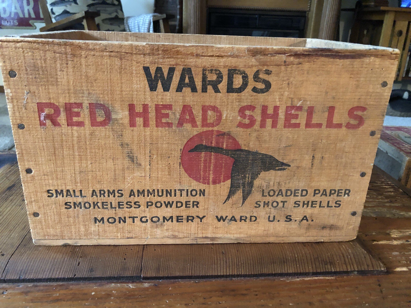 Old EMPTY Ward’s Red Head Shells Wood 12 Ga. Shipping Box Old EMPTY Ward’s Red Head Shells Wood 12 Ga. Shipping Box