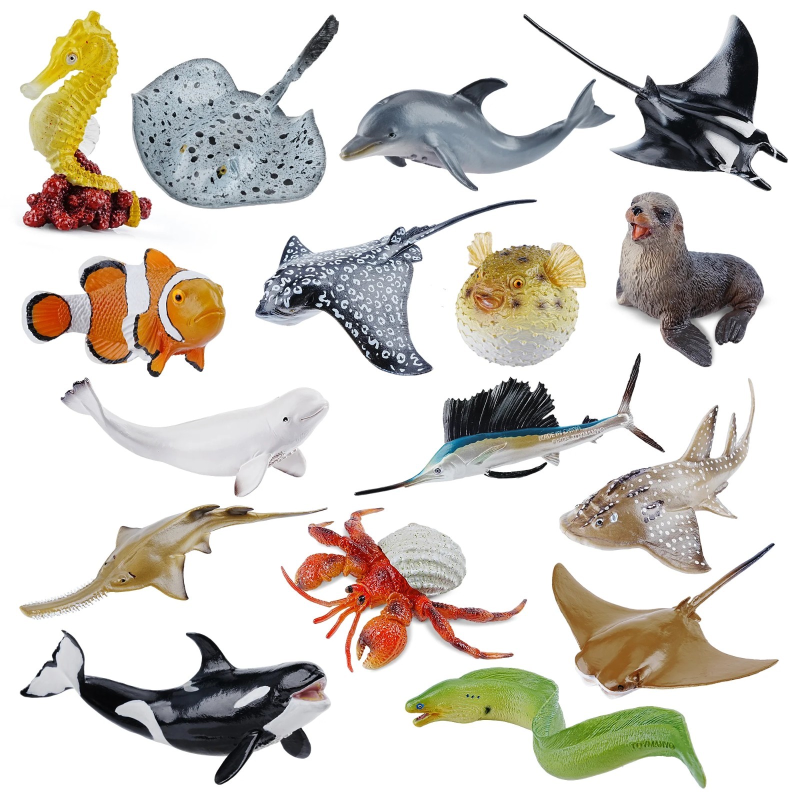 Toymany 16-Piece Sea Animals Figurines Playset Toymany 16-Piece Sea Animals Figurines Playset