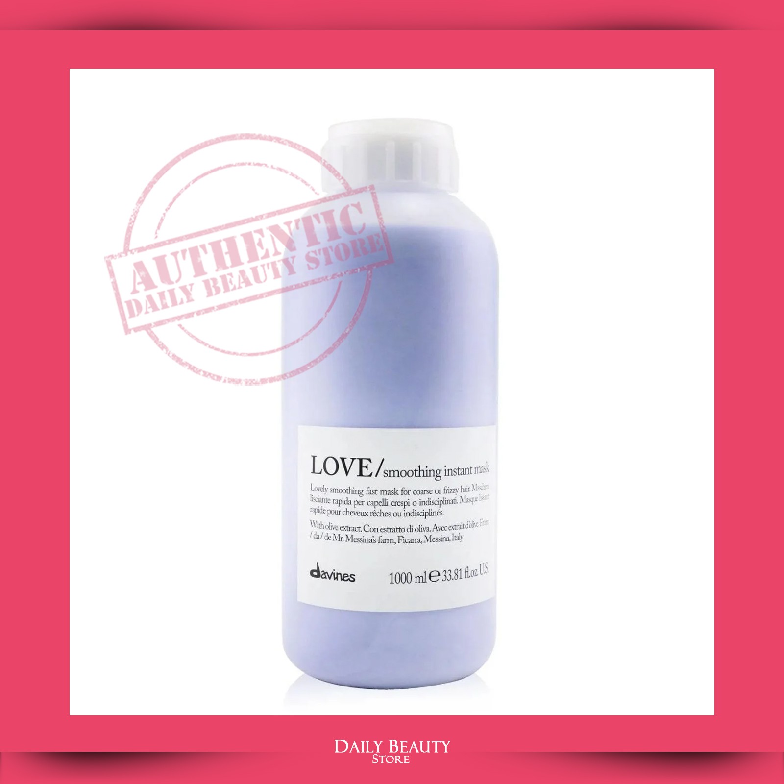 Davines LOVE SMOOTHING Instant Mask 1000ml 33.8oz NEW FAST SHIP Davines LOVE SMOOTHING Instant Mask 1000ml 33.8oz NEW FAST SHIP