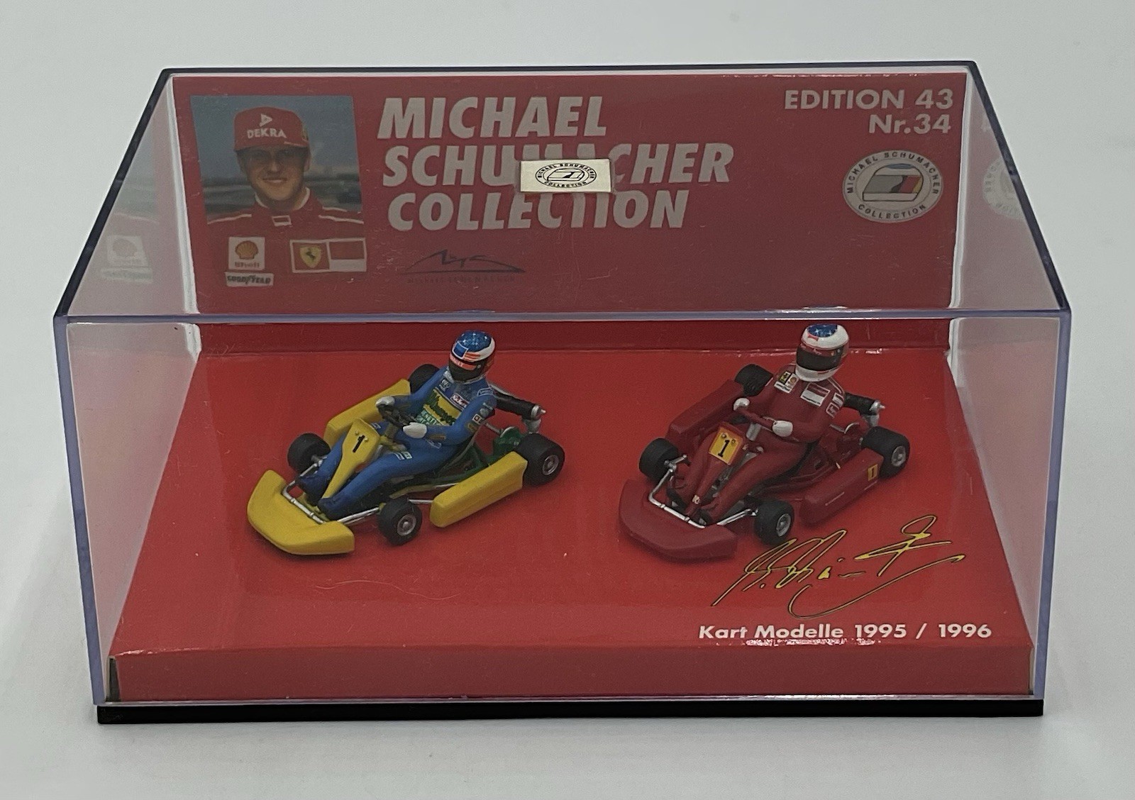 1:43 MICHAEL SCHUMACHER COLLECTION KART MODELLE 1995 1996 MINICHAMPS GO KART SET