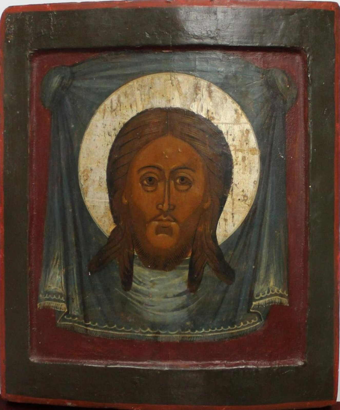 ANTIQUE 17- 18c  RUSSIAN ICON CHRIST MANDYLION \