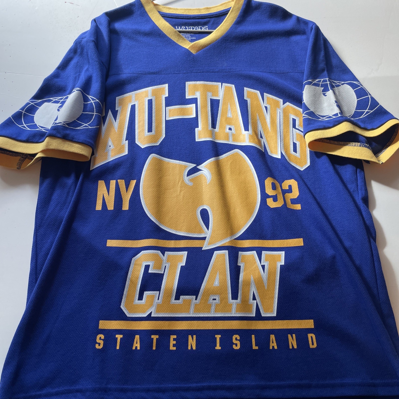 Wu Tang Clan V-Neck Jersey Blue NWOT Men’s XL hip hop Wu Tang Clan V-Neck Jersey Blue NWOT Men’s XL hip hop