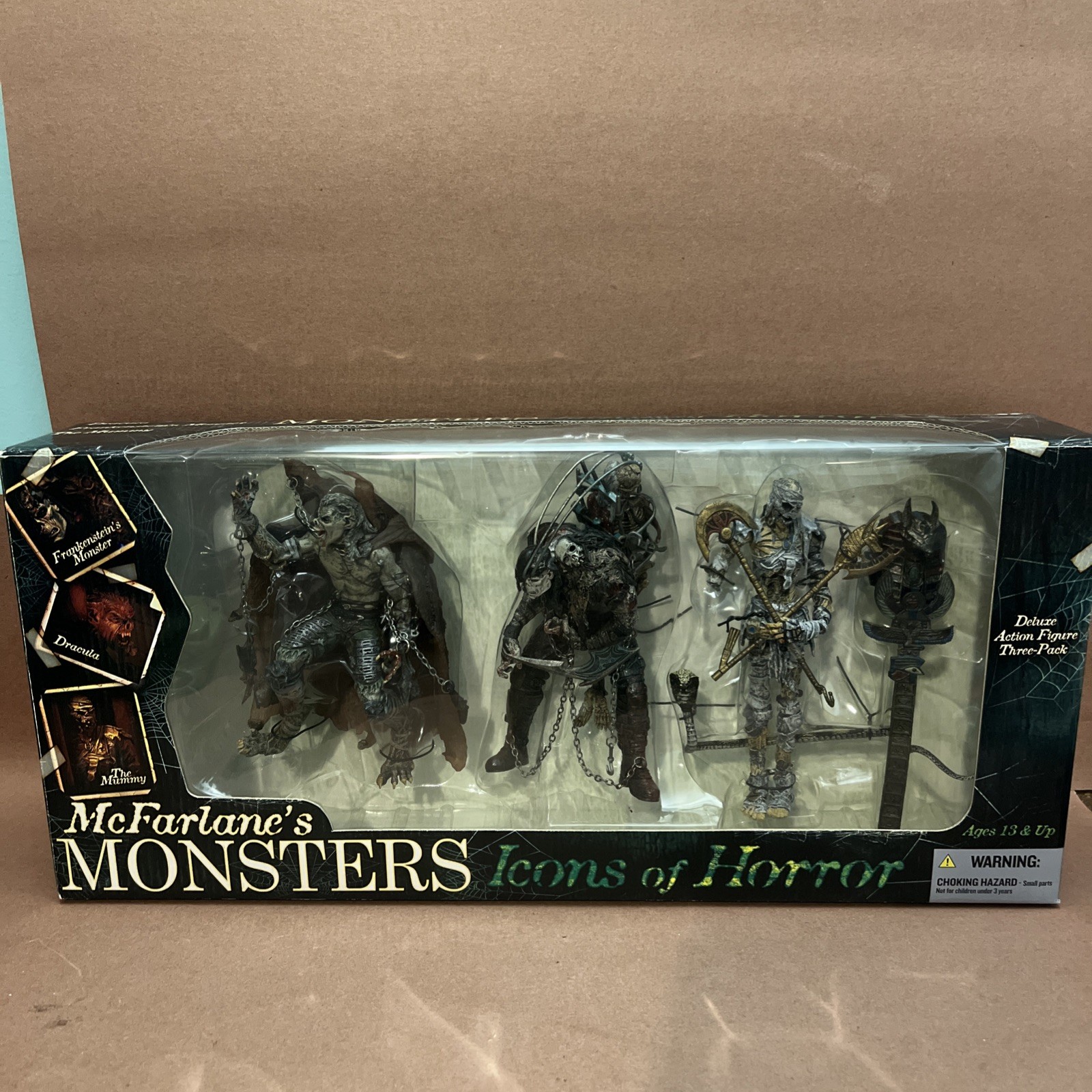 ZL McFarlane\'s Monsters Icons of Horror Figures 3 Pack 2006 NIB Dracula Mummy