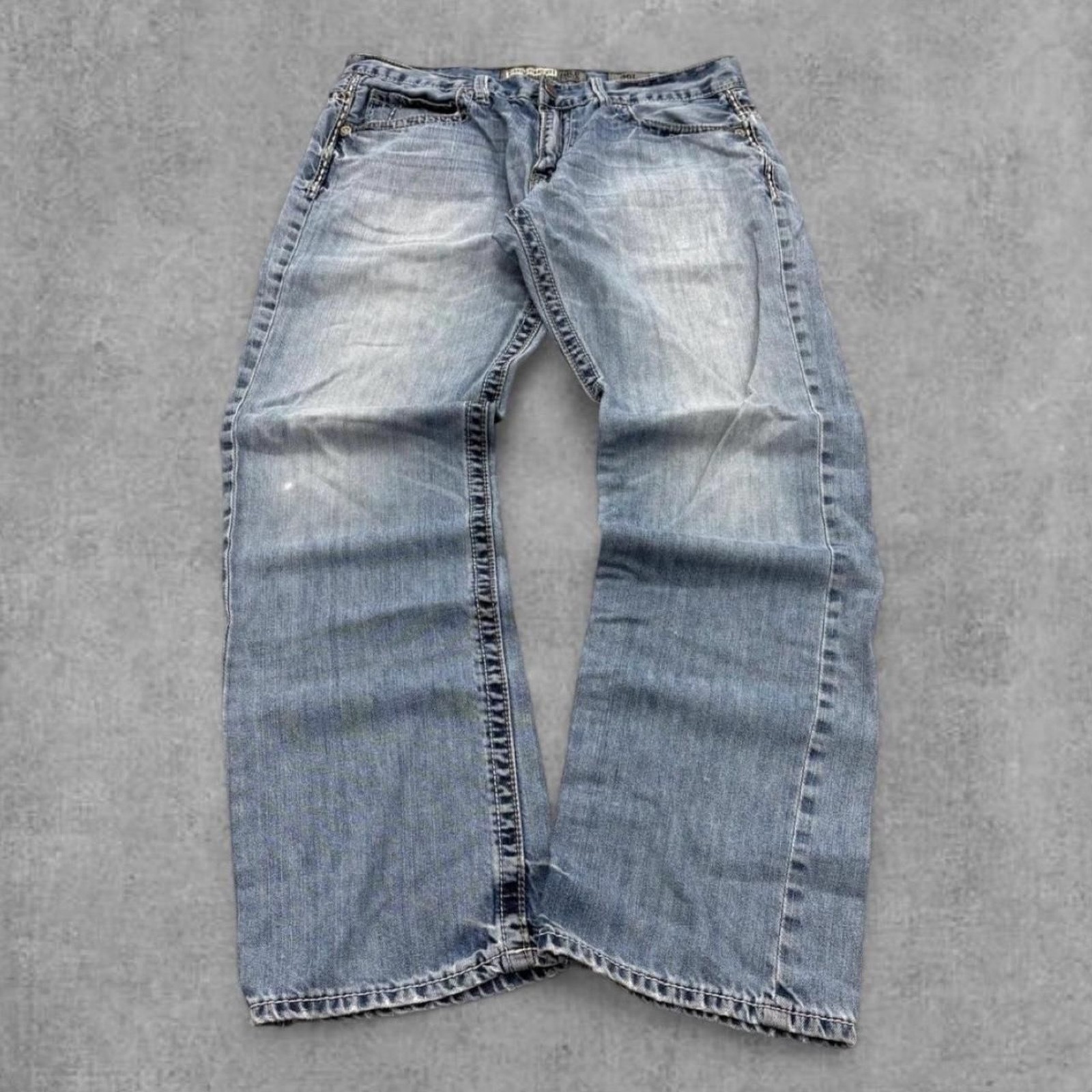 Bke Men\'s Blue and Navy Jeans