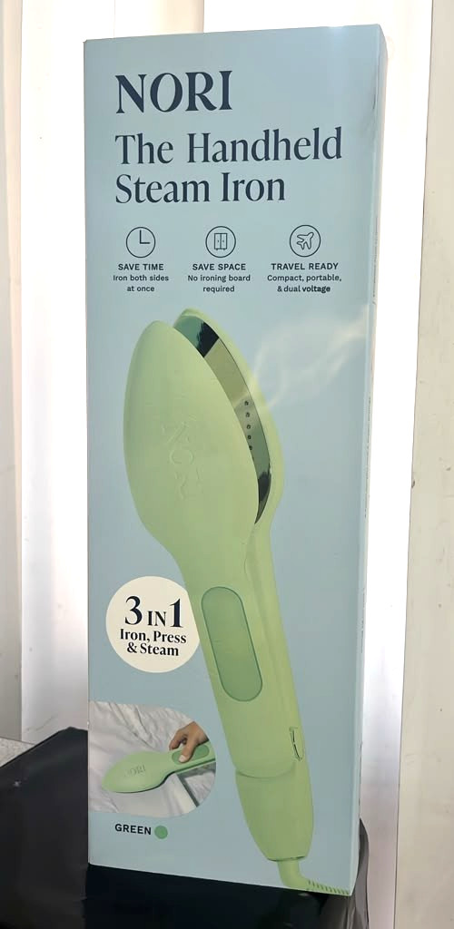 Nori The Handheld Steam Iron 3 in 1 Iron, Press & Steam Green New & Sealed Nori The Handheld Steam Iron 3 in 1 Iron, Press & Steam Green New & Sealed