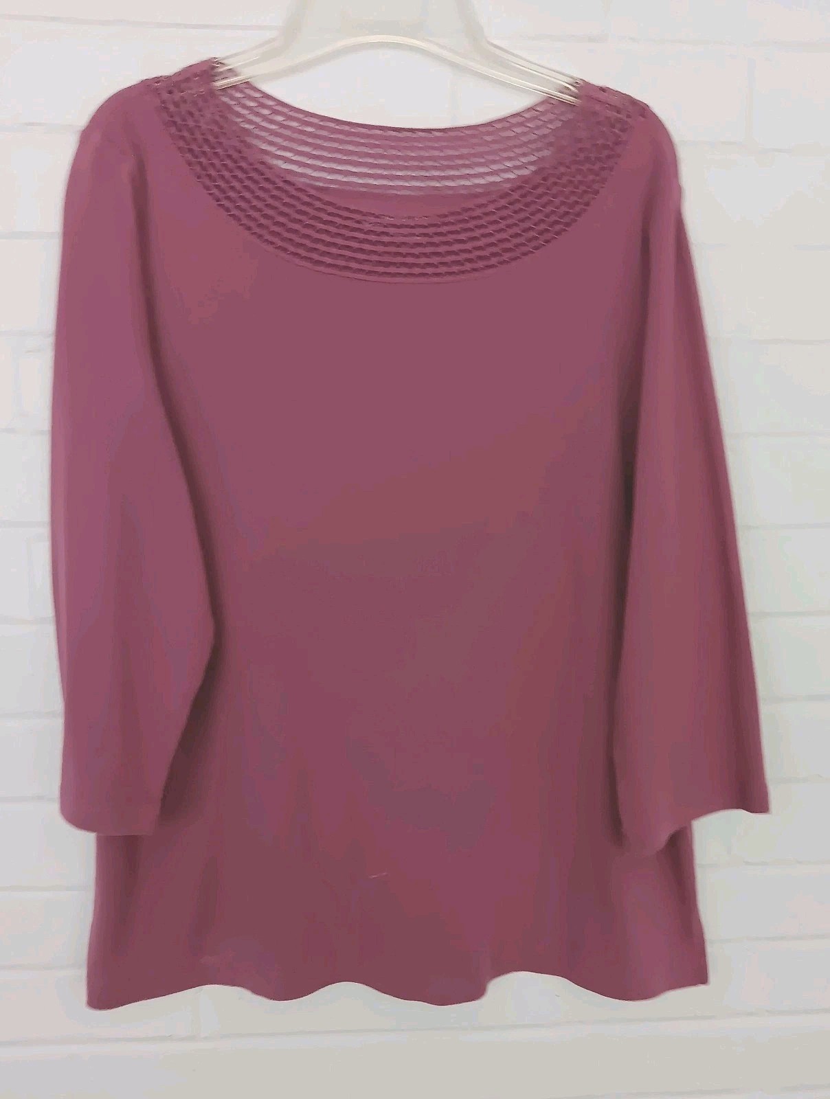 Croft & Barrow Sz XXL  Knit Top , 3/4 Sleeves,   Scoop Neck In Dusty Pink 