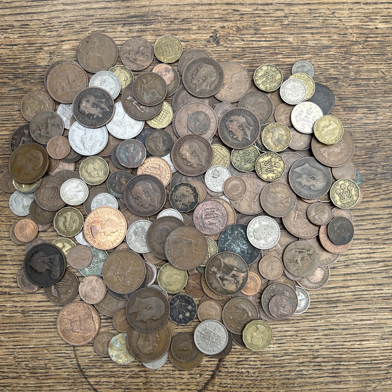 Huge Job Lot Of Old British Coinage 1kg Weight Rare Coin Collection