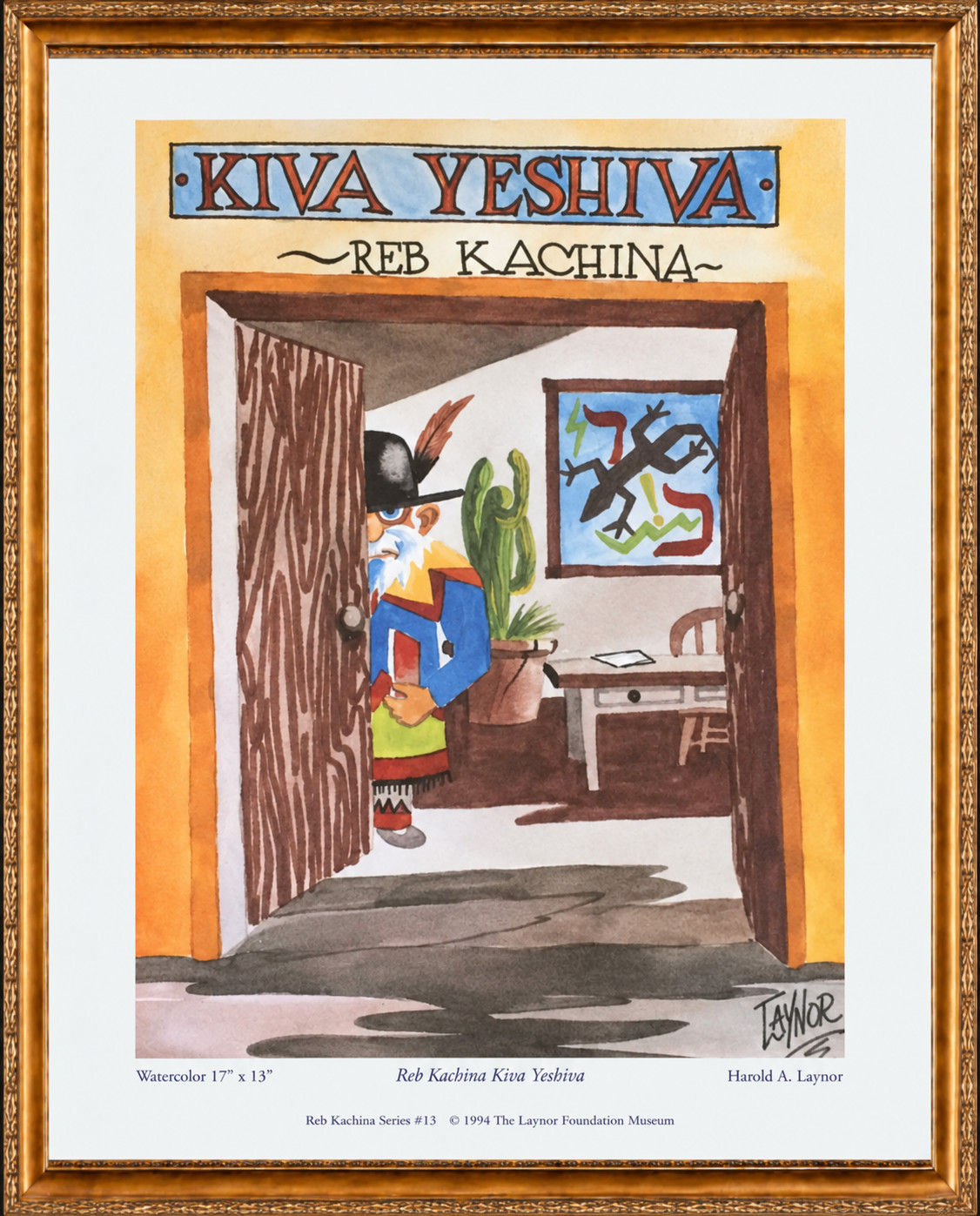 Harold Laynor Reb Kachina Kiva Yeshiva Limited Edition Judaica Art Print