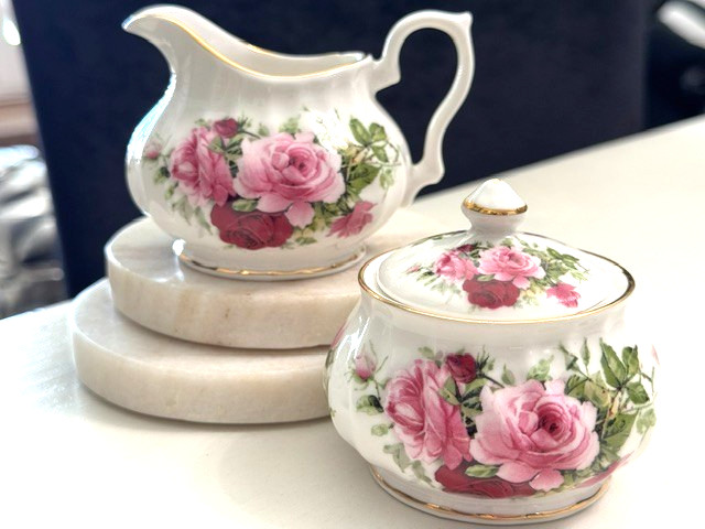 Vintage Royal Patrician Miniature Creamer and Sugar Rose Fine Bone China Vintage Royal Patrician Miniature Creamer and Sugar Rose Fine Bone China