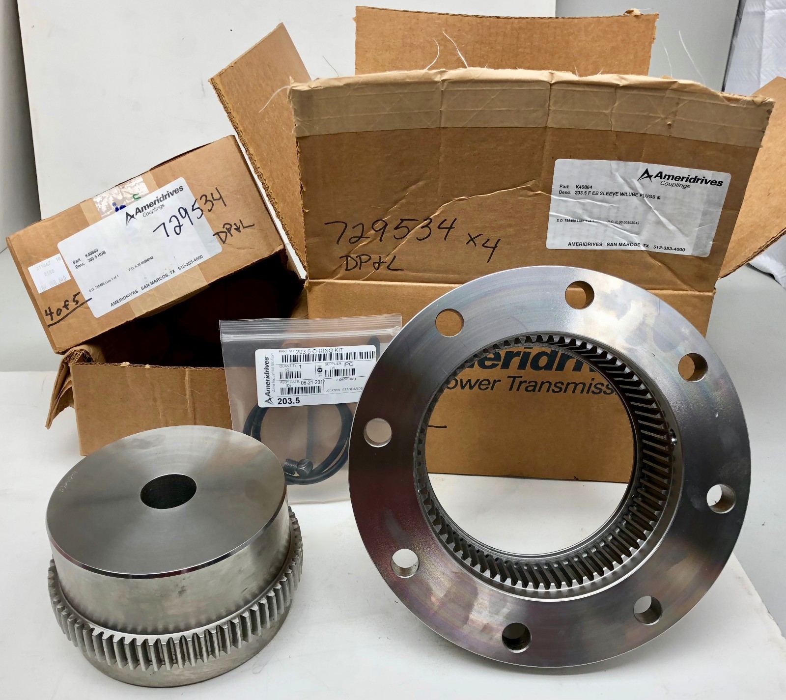 x1 New Ameridrives 203.5 F EB Sleeve w/ Lube Plugs K40864 Coupling & Hub K40860