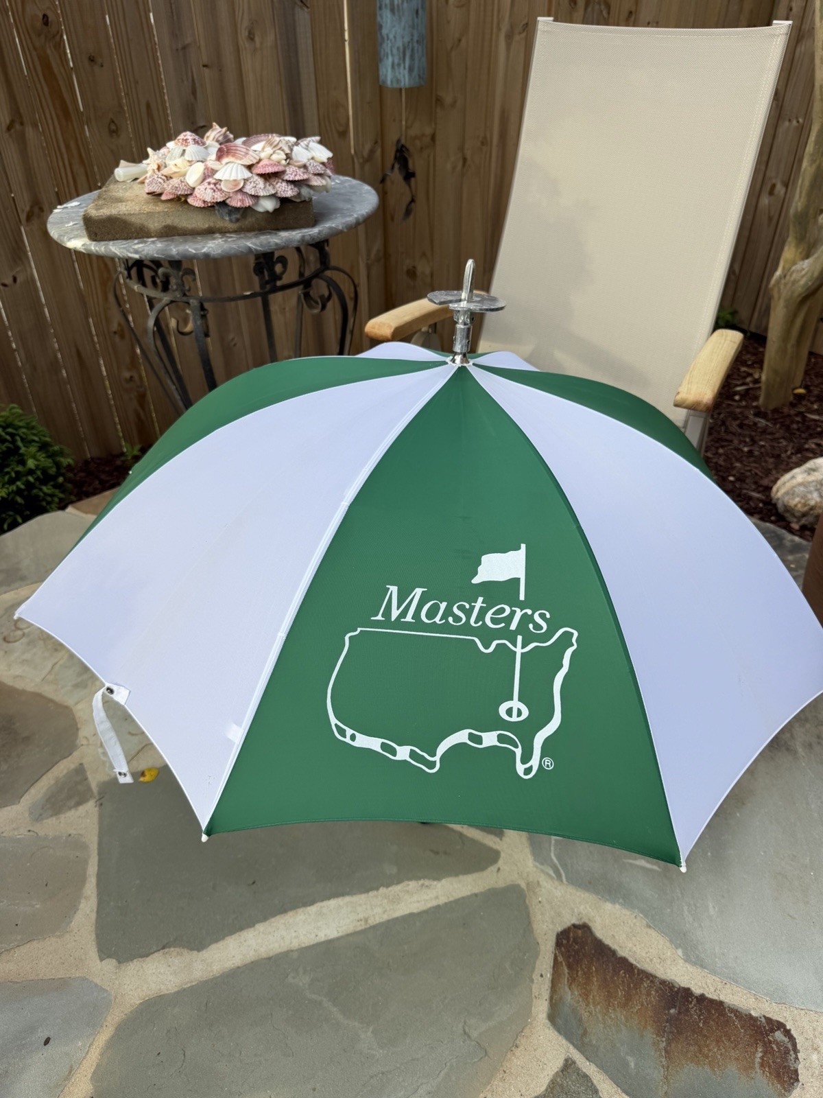 Masters Golf Spectator Seat Umbrella Augusta Green White Vintage Rare Masters Golf Spectator Seat Umbrella Augusta Green White Vintage Rare