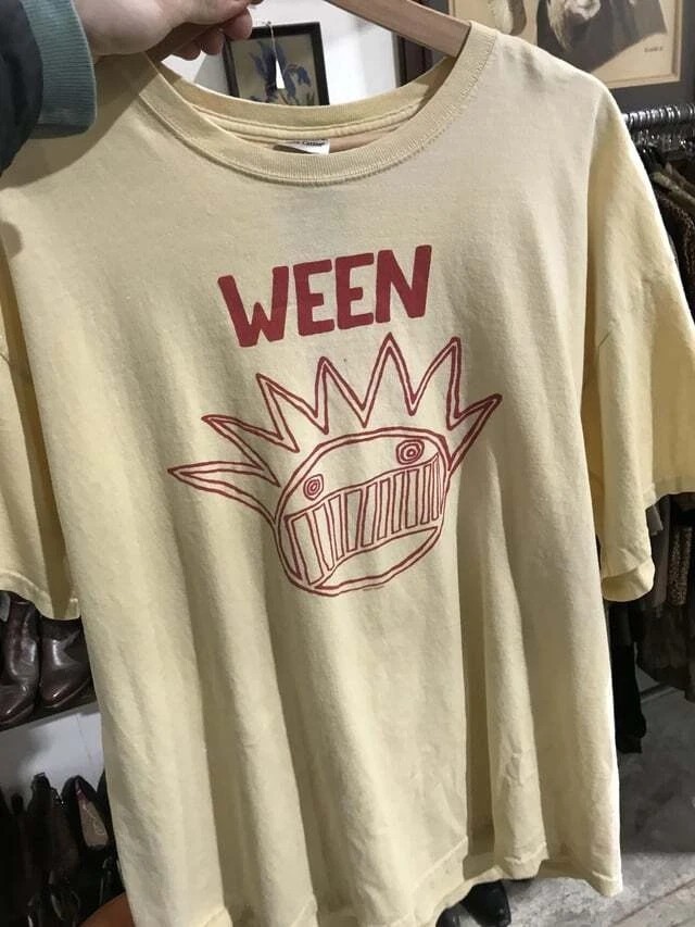 Remake Ween band Logo Yellow Short Sleeve Classic T shirt Reprint S-5XL