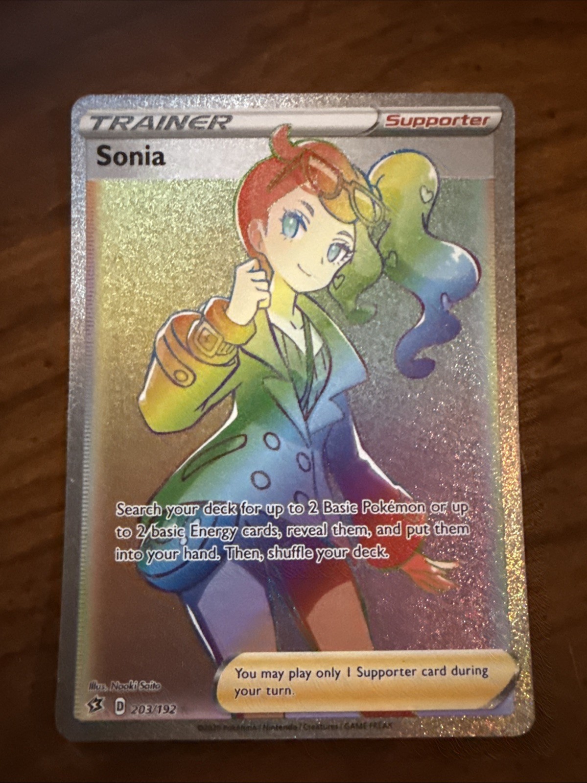 Pokemon Sonia (Secret) 203/192 Swsh02: Rebel Clash Holo Rainbow Pokemon Sonia (Secret) 203/192 Swsh02: Rebel Clash Holo Rainbow