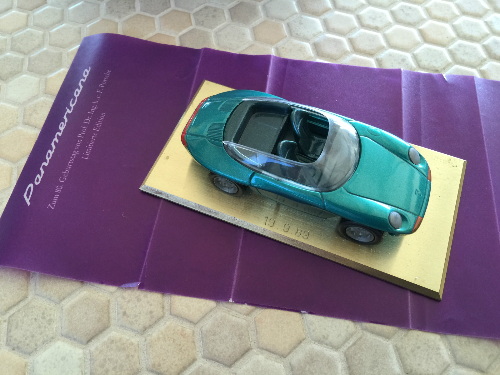 PORSCHE OFFICIAL PANAMERICANA 1:43 SCALE MODEL VIP GUEST GIFT 80th BIRTHDAY 1989