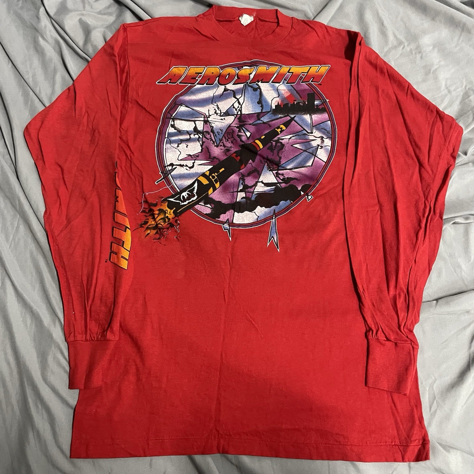 Vintage 80s Aerosmith Tour 1986 Longsleeve Band Shirt Sz Large Made In USA Rock Vintage 80s Aerosmith Tour 1986 Longsleeve Band Shirt Sz Large Made In USA Rock