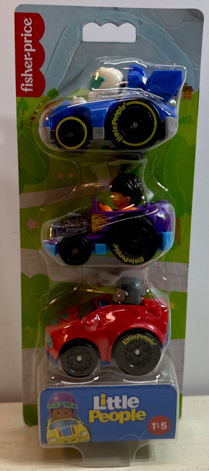 Fisher Price Little People 3 Wheelie Vehicles 2 Race Cars & Hot Rod NEW Fisher Price Little People 3 Wheelie Vehicles 2 Race Cars & Hot Rod NEW