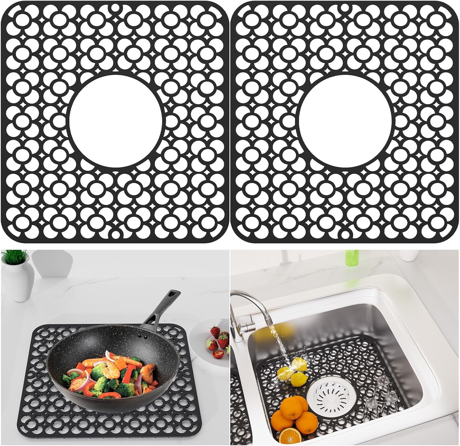 TOOVEM 2PCS Kitchen Sink Mats 11.5 x12.25 In Sink Protectors for Kitchen Sink US TOOVEM 2PCS Kitchen Sink Mats 11.5 x12.25 In Sink Protectors for Kitchen Sink US