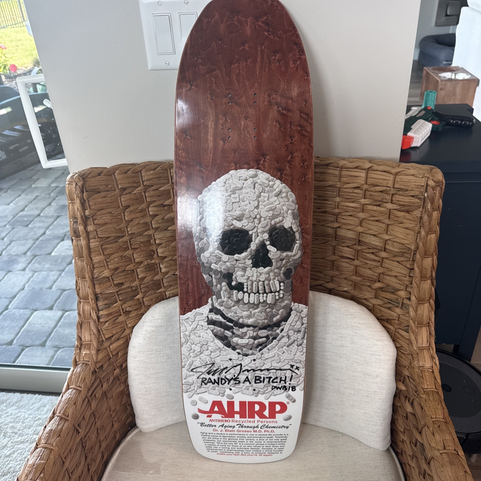 Jeff Grosso Anti-Hero Pill Head skull - Signed - Rare 