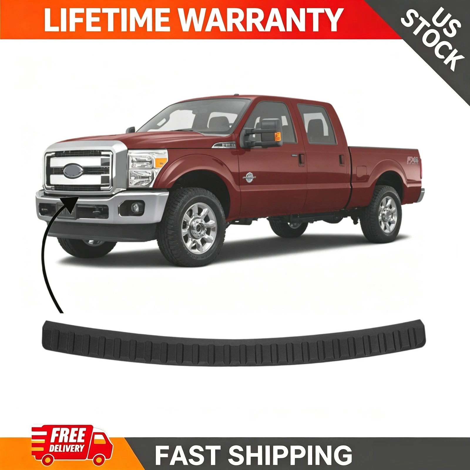 PLETHOU Front Bumper Trim Step Pad For Ford F350 F450 Super Duty 11-16#FO1019100