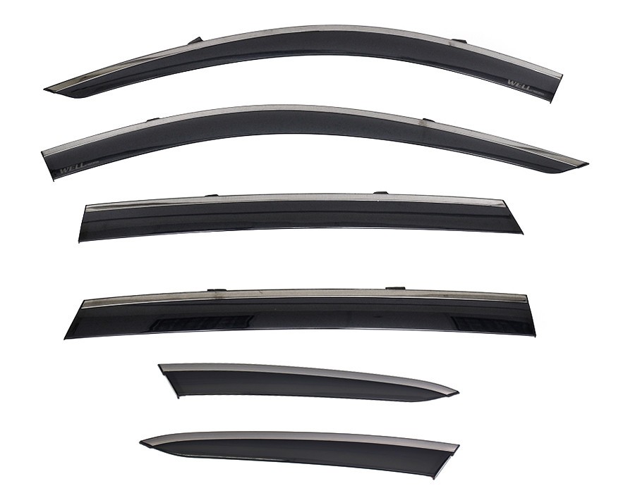WELLvisors Window Visors For 22-26 23 24 2026 25 Acura MDX 6 PCS Black Trim