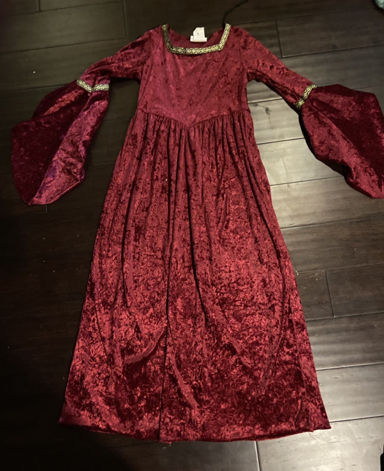 Red Crushed Velvet Renaissance Medievel Dress Size L