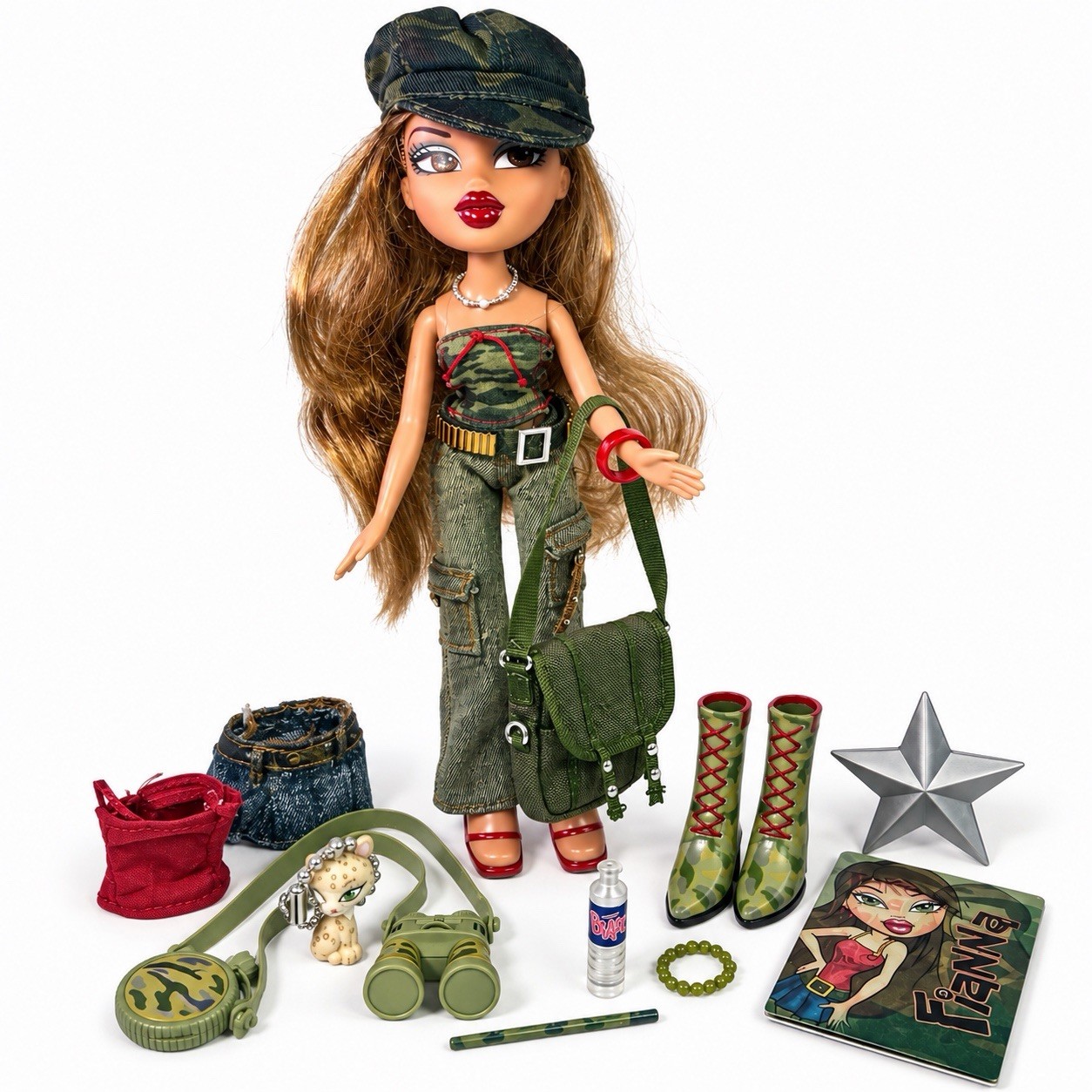 2004 Bratz Wild Life Fianna Doll Safari 2 Outfits Shoes Accessories Keychain MGA