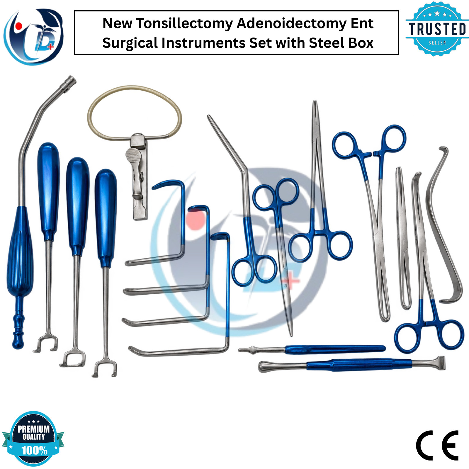 New Tonsillectomy Adenoidectomy Ent Surgical Instruments Set with Steel Box