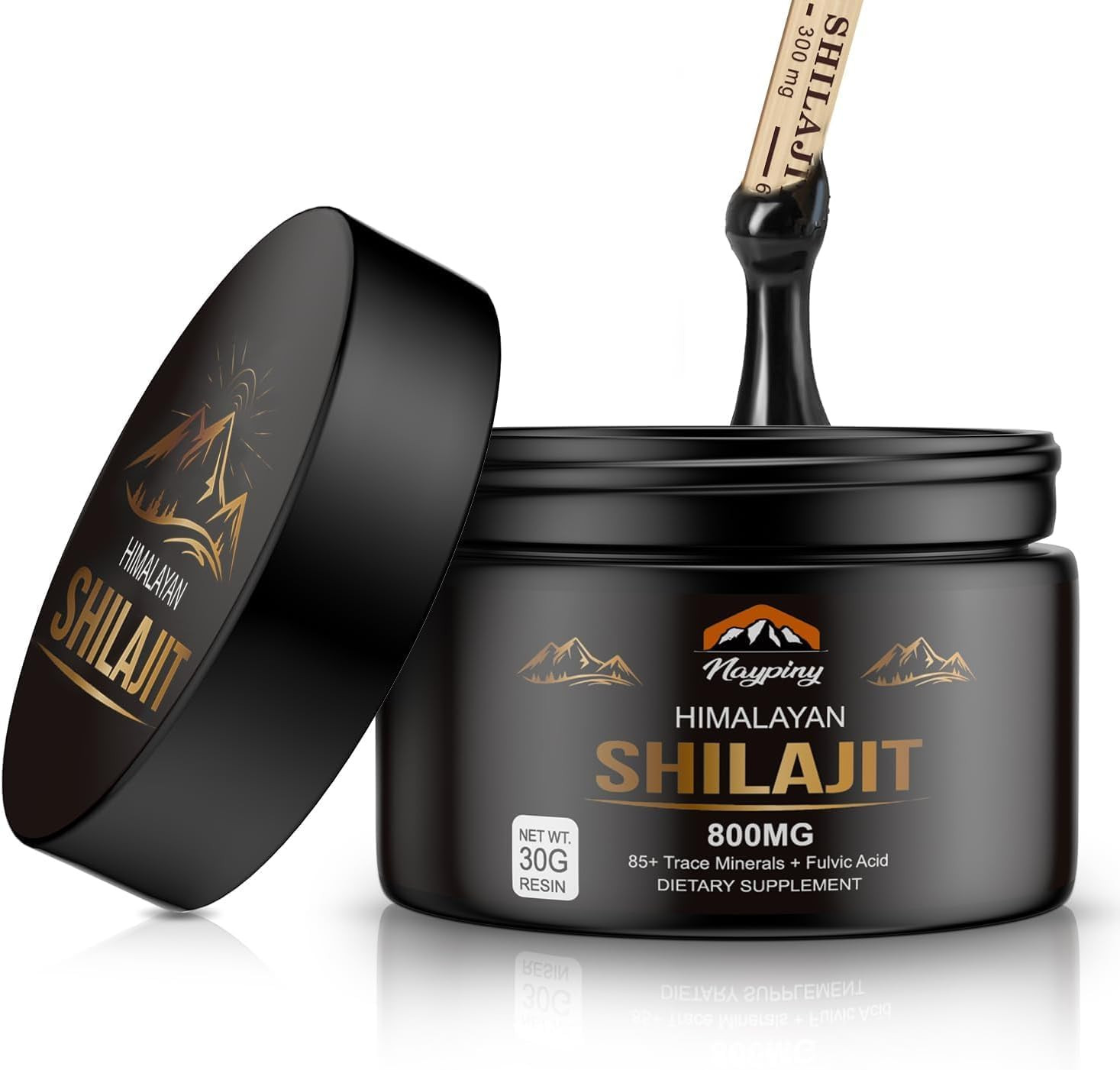 Shilajit Pure Himalayan Organic Resin - 800Mg Gold Grade Shilajit Resin with Ful