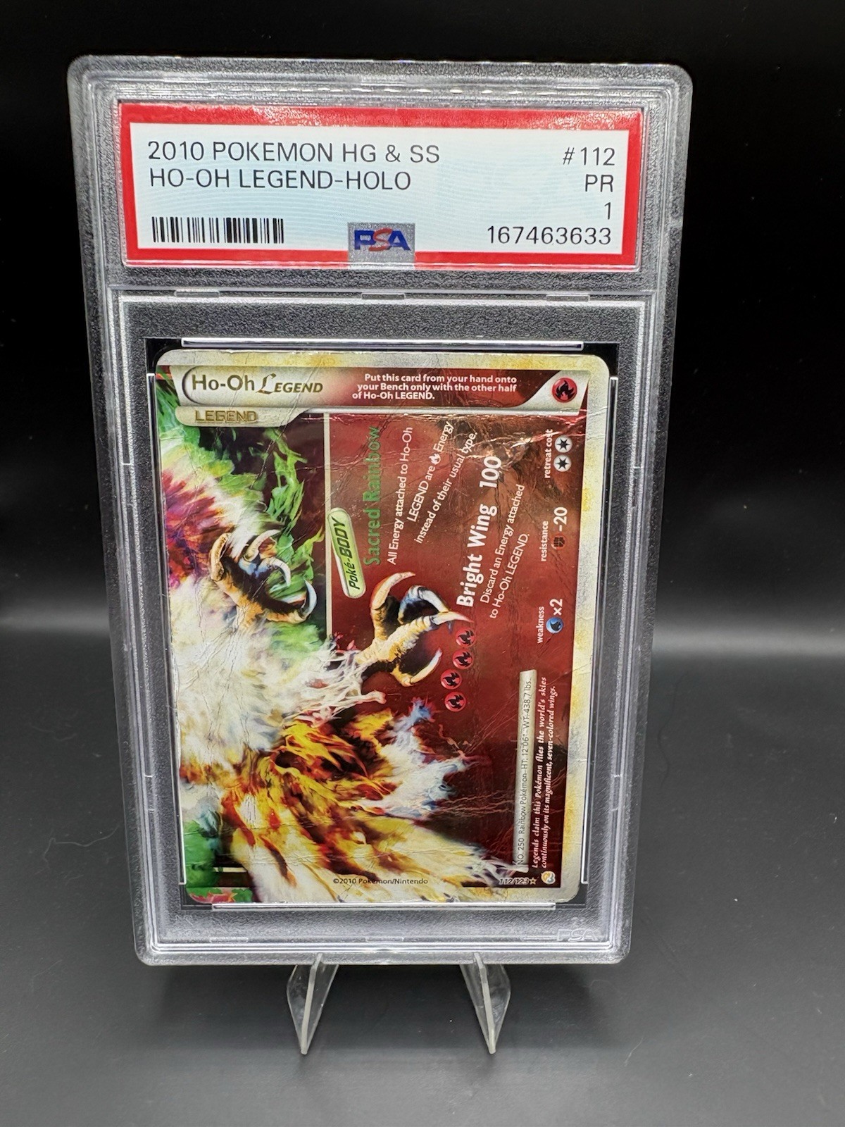 2010 POKEMON HEARTGOLD & SOULSILVER #112 HO-OH LEGEND-HOLO PSA 1 2010 POKEMON HEARTGOLD & SOULSILVER #112 HO-OH LEGEND-HOLO PSA 1