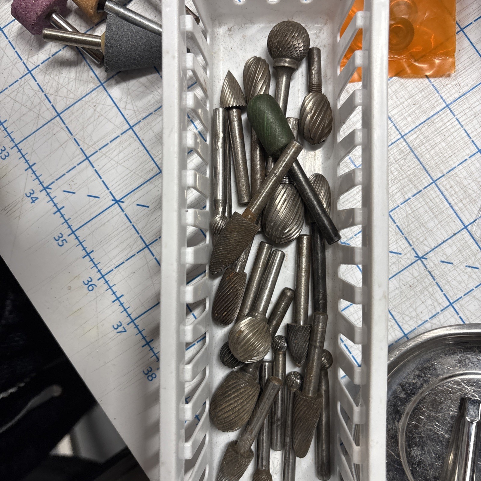 Large Lot 20 Carbide Burr Double Cut Rotary Bits and 10 other Abrasive Bits