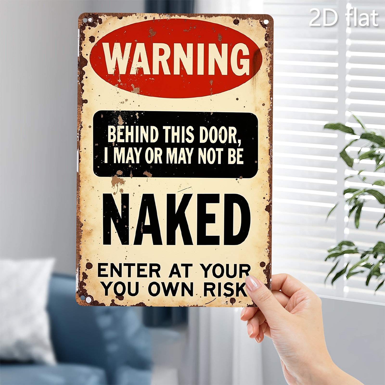 Vintage Warning Sign Aluminum Sign 8x12 Funny Rustic Wall Art Decor
