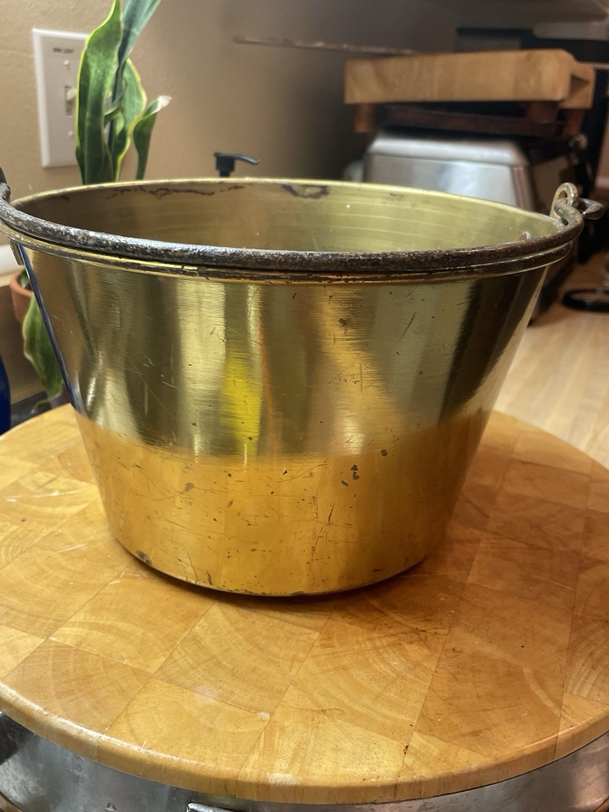 Antique H.W. Hayden spun-brass bucket stamped with the February 13, 1866 reissue Antique H.W. Hayden spun-brass bucket stamped with the February 13, 1866 reissue