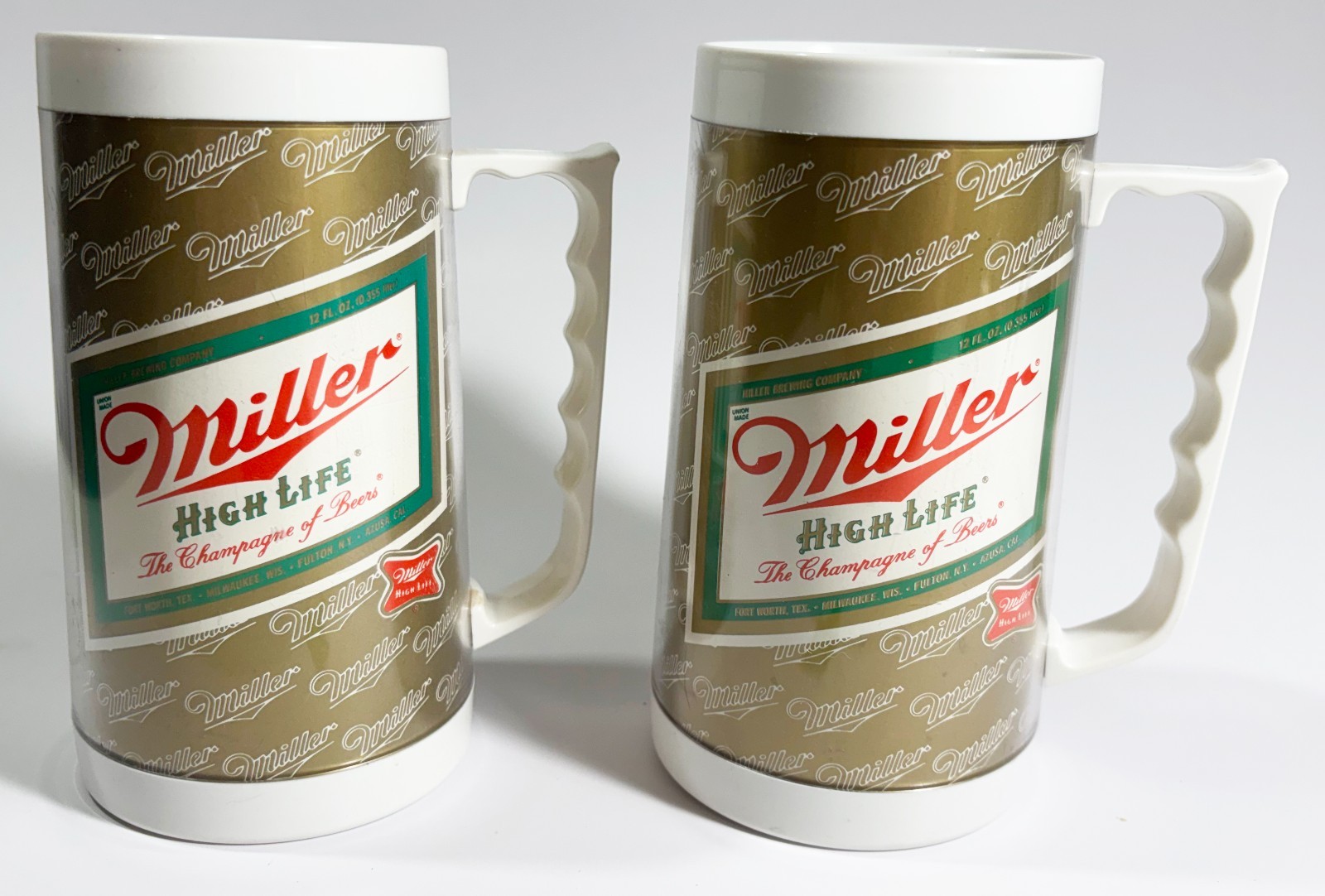 2 Miller High Life Beer Mugs Steins Cups - About 6.5\