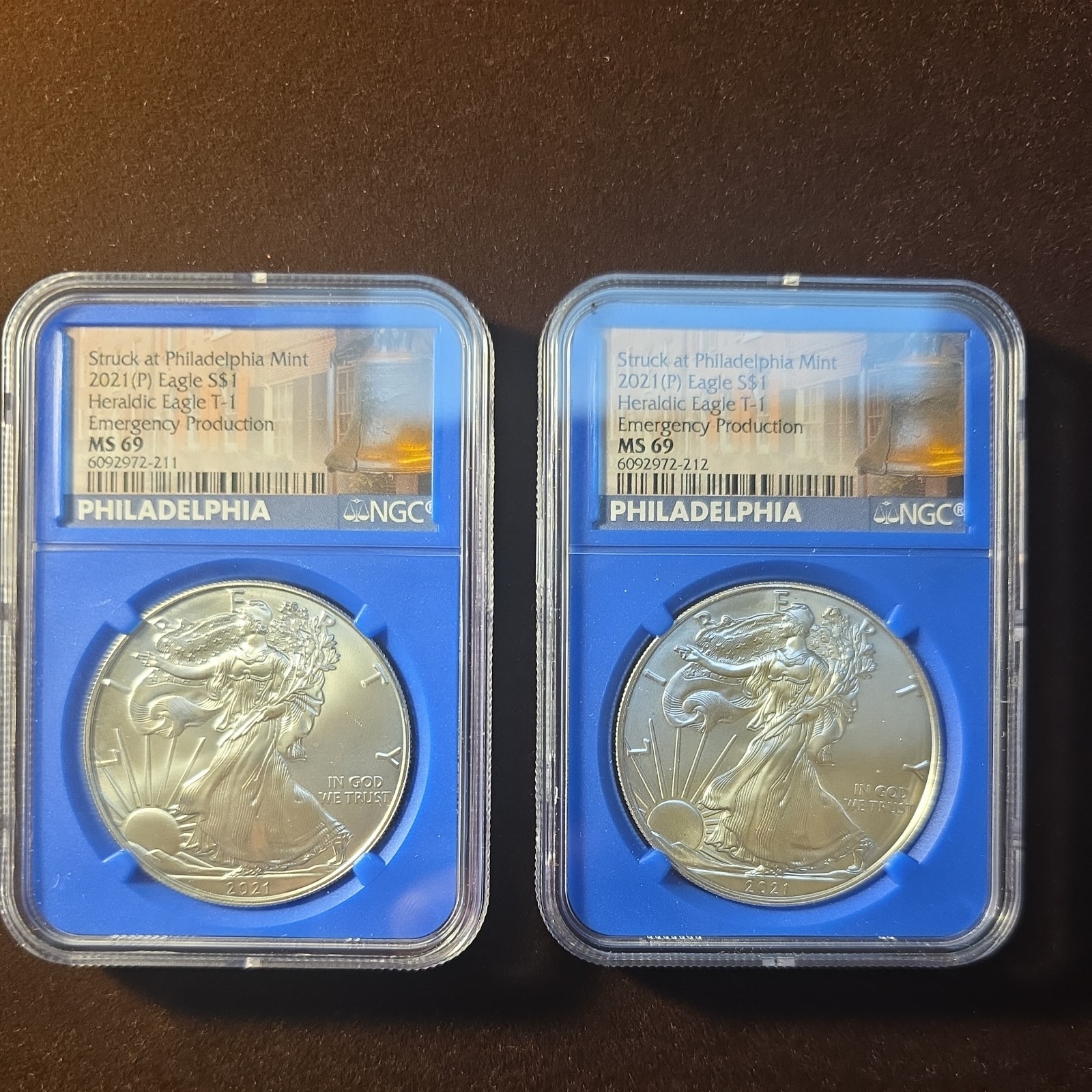 *TWO* 2021-P American Heraldic Eagles Emergency Production NGC MS69 *SEQUENTIAL *TWO* 2021-P American Heraldic Eagles Emergency Production NGC MS69 *SEQUENTIAL