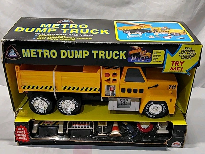 NEW Funrise City Force Metro Dump Truck Battery Operated Sounds Lights 1992