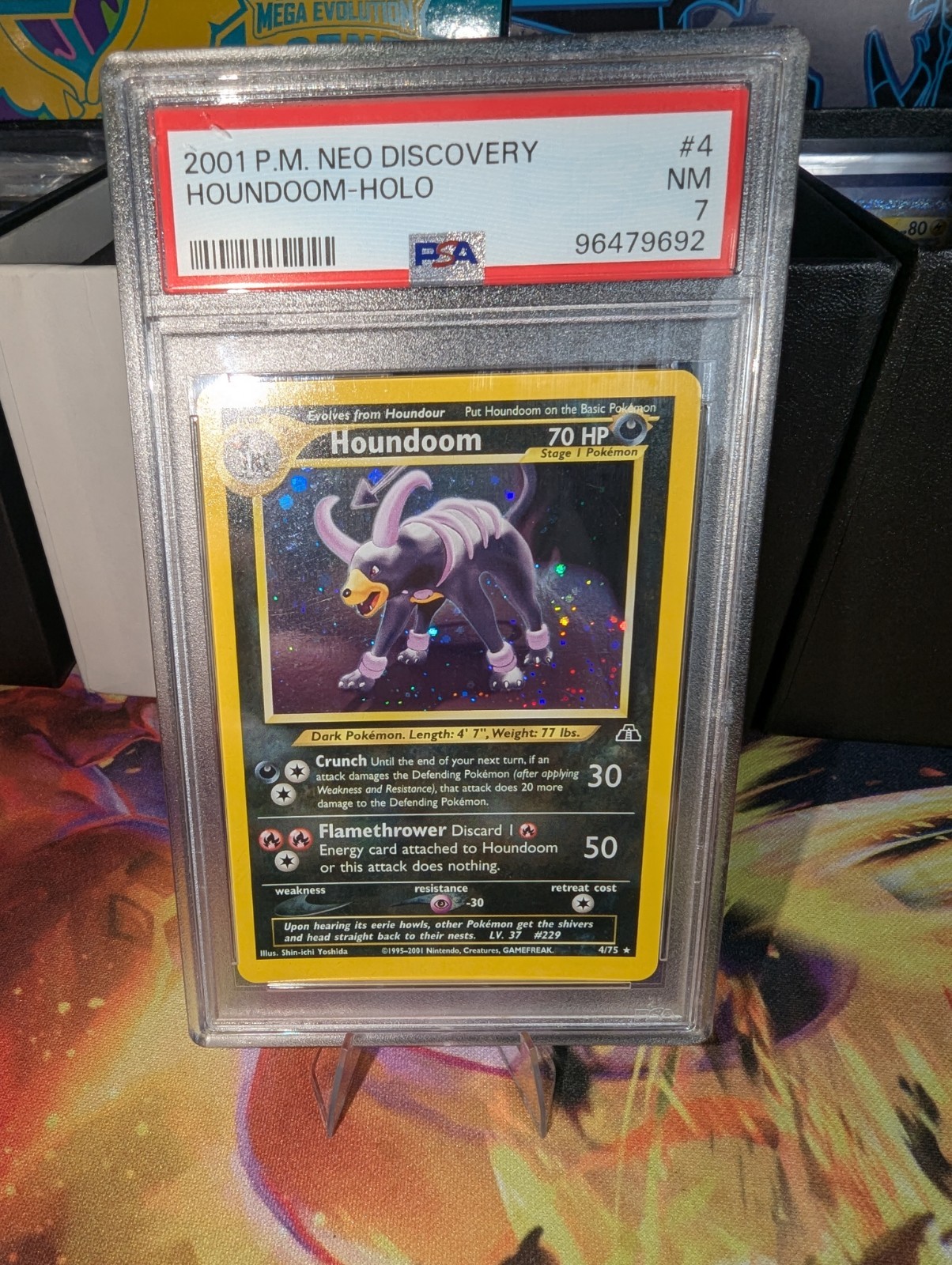 2001 Pokémon Neo Discovery Houndoom #4/75 Holo PSA 7 - CLEAN NEAR MINT 2001 Pokémon Neo Discovery Houndoom #4/75 Holo PSA 7 - CLEAN NEAR MINT
