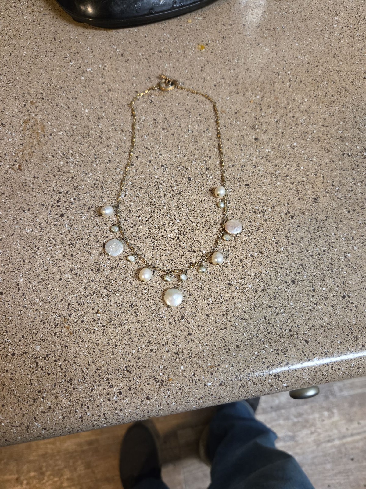 Vintage Style Freshwater Coin Pearl Gold-Tone Toggle Necklace Vintage Style Freshwater Coin Pearl Gold-Tone Toggle Necklace
