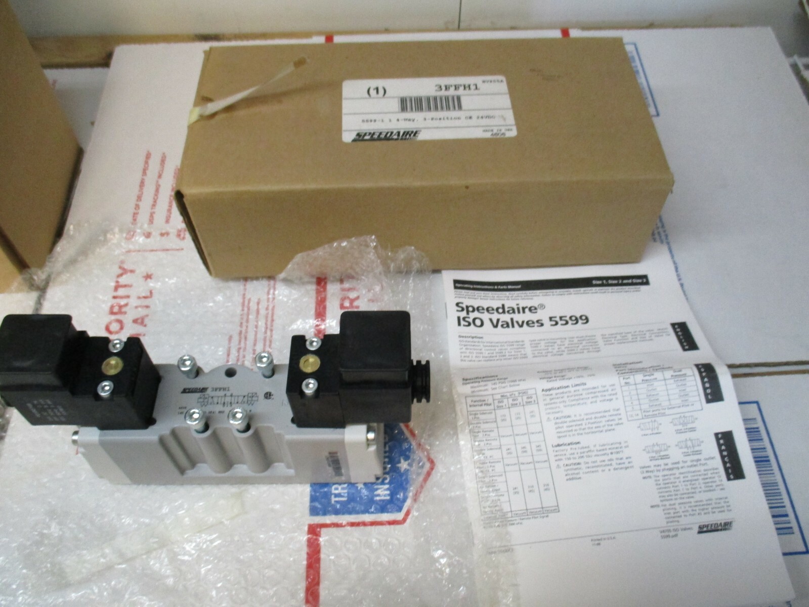 NEW SPEEDAIRE SOLENOID AIR CONTROL VALVE 3FFH1 BV955A 5599-1 