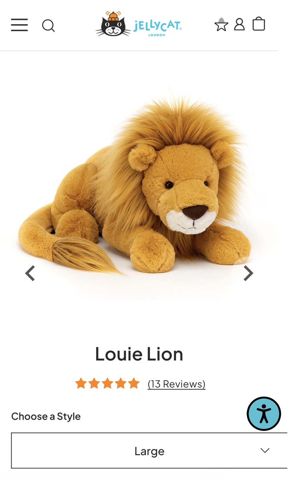 Jellycat Louie Lion Large 24-36 in Yellow Plush Stuffed Animal 2017 LOU1L Jellycat Louie Lion Large 24-36 in Yellow Plush Stuffed Animal 2017 LOU1L
