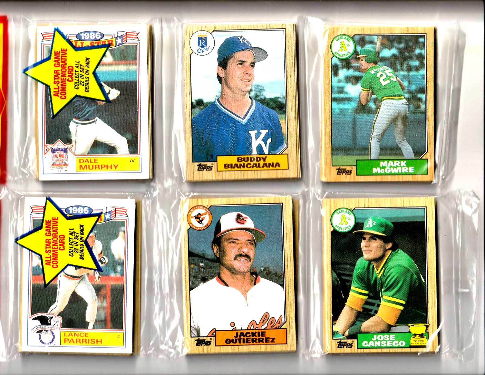 1987 Topps Factory Sealed Rack Packs Mark McGwire,Canseco,Dale Murphy HOF On Top 1987 Topps Factory Sealed Rack Packs Mark McGwire,Canseco,Dale Murphy HOF On Top