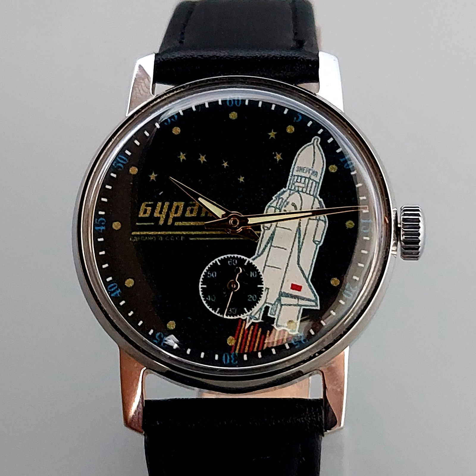 Soviet Watch Pobeda Buran Vintage Military Mechanical Men's Wristwatch Serviced