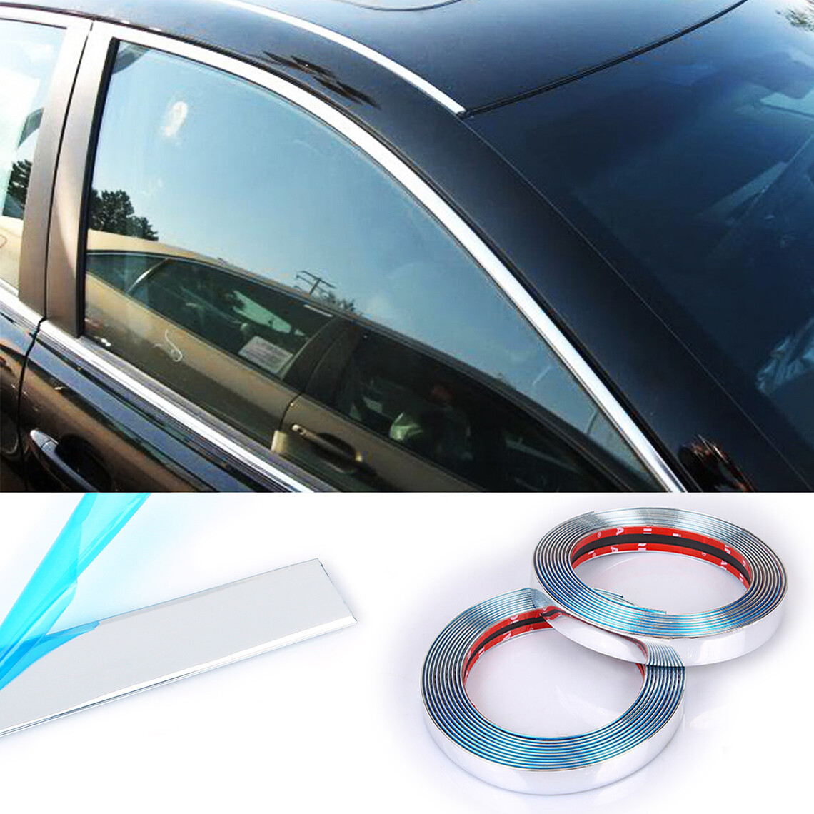 6mm-70mm Car Door Body Bumper Strip Exterior Molding Trim 5-50FT 7 Color Options