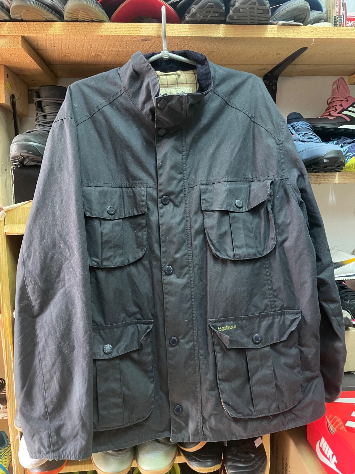Barbour Retail Utility Waxed Cotton Jacket Navy Blue Men\'s XL MWX1420NY92 Barbour Retail Utility Waxed Cotton Jacket Navy Blue Men\'s XL MWX1420NY92