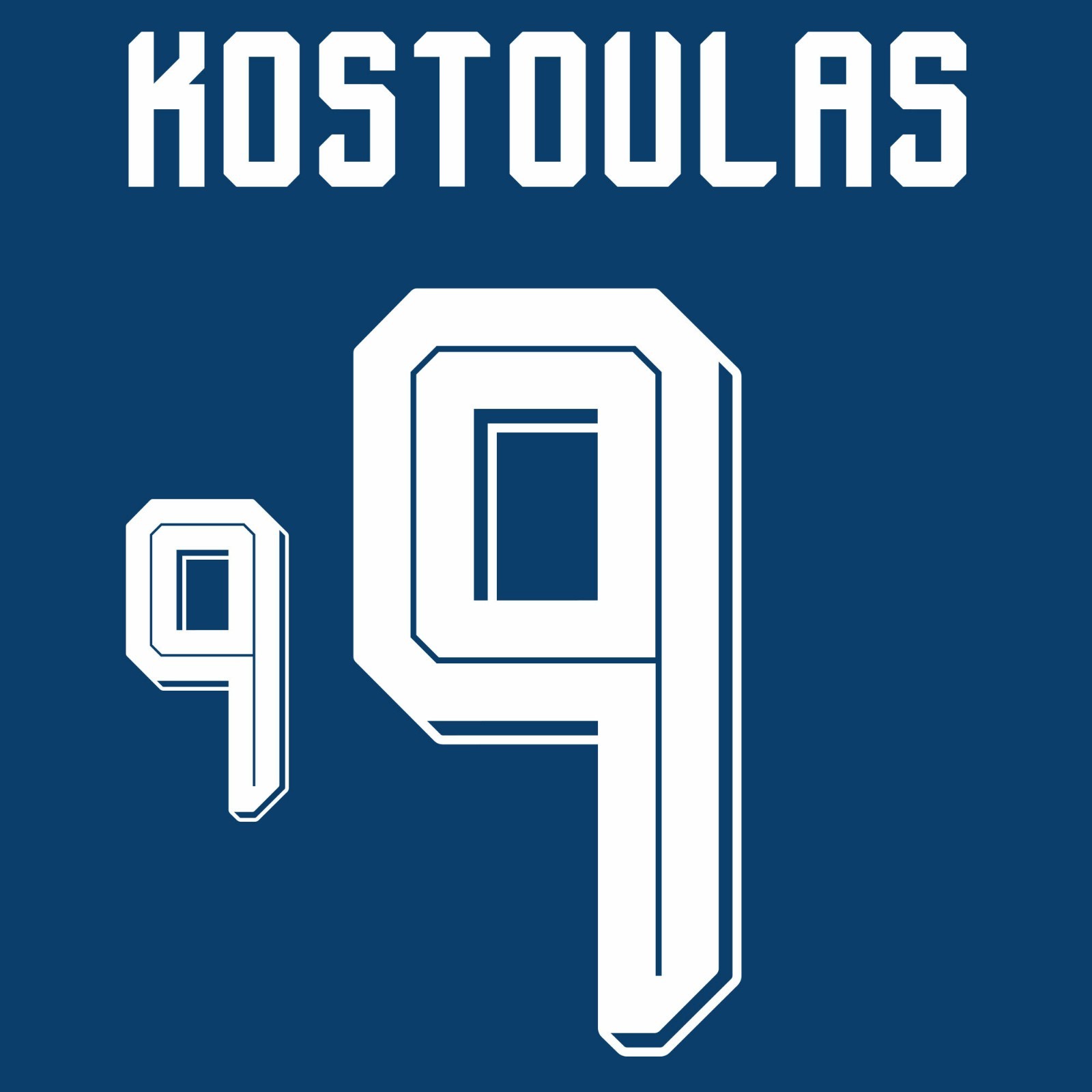 KOSTOULAS #9 Greece 2026-2027 Away Nameset Heat Transfer Football Patch