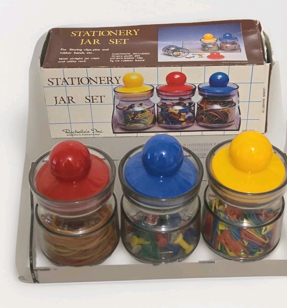 Vintage 1984 Chadwick Stationery Jar Set Desk Organizer NOS Original Box