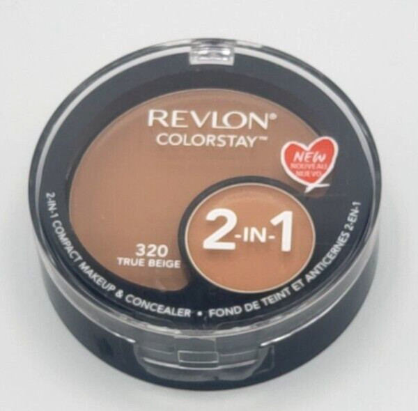 NEW Revlon Colorstay 2-in-1 Compact Makeup and Concealer- 320 TRUE BEIGE NEW Revlon Colorstay 2-in-1 Compact Makeup and Concealer- 320 TRUE BEIGE