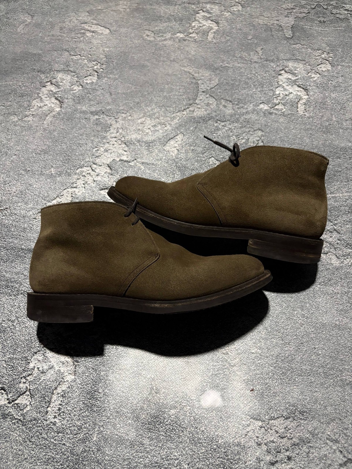 Church\'s Custom Grade Suede Chukka Boots Mens Insole 26 cm / US 8 EU 41 Olive